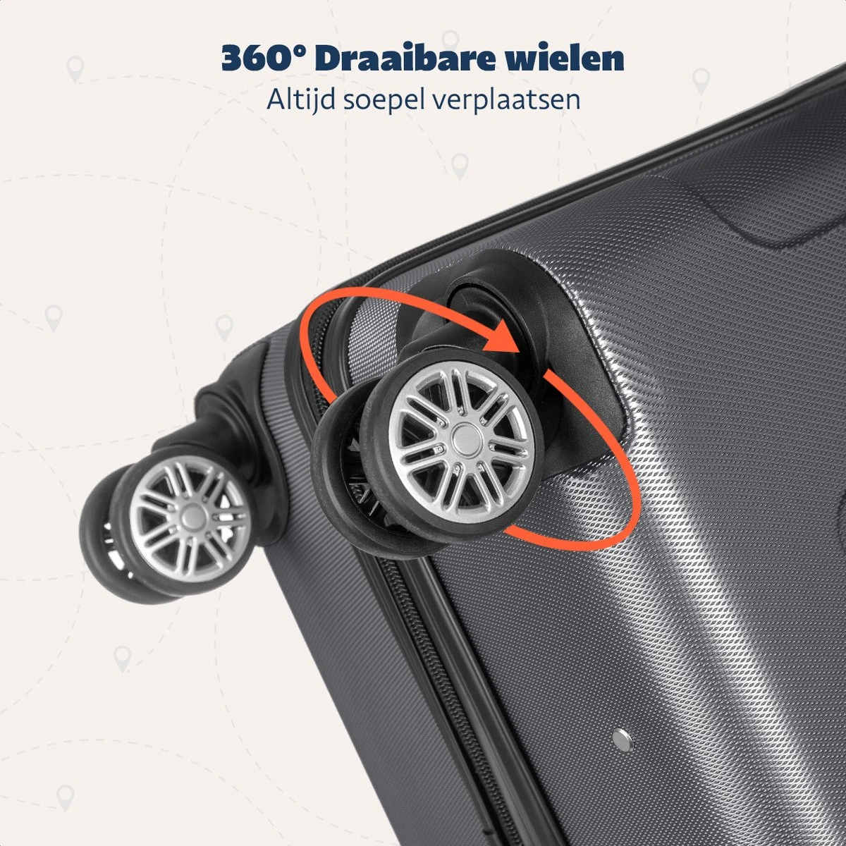 TRVLMORE Kofferset - 3 Delig - 38L (handbagage) + 70L + 110L - Donkergrijs 4 TRVLMORE Kofferset - 3 Delig - 38L (handbagage) + 70L + 110L - Donkergrijs - Afbeelding 2