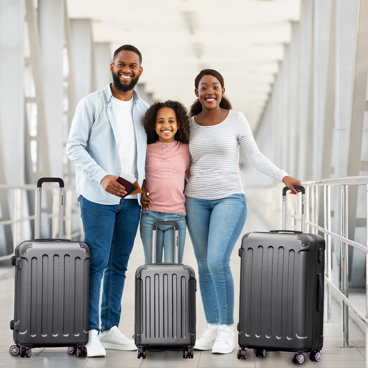 TRVLMORE Kofferset - 3 Delig - 38L (handbagage) + 70L + 110L - Donkergrijs 8 TRVLMORE Kofferset - 3 Delig - 38L (handbagage) + 70L + 110L - Donkergrijs - Afbeelding 6