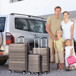 Merax 3-delig Kofferset Met TSA Slot - Trolleyset ABS 40L, 70L & 110 Liter - Goud -Goedkope Bagage Winkel 1200x1200 1889