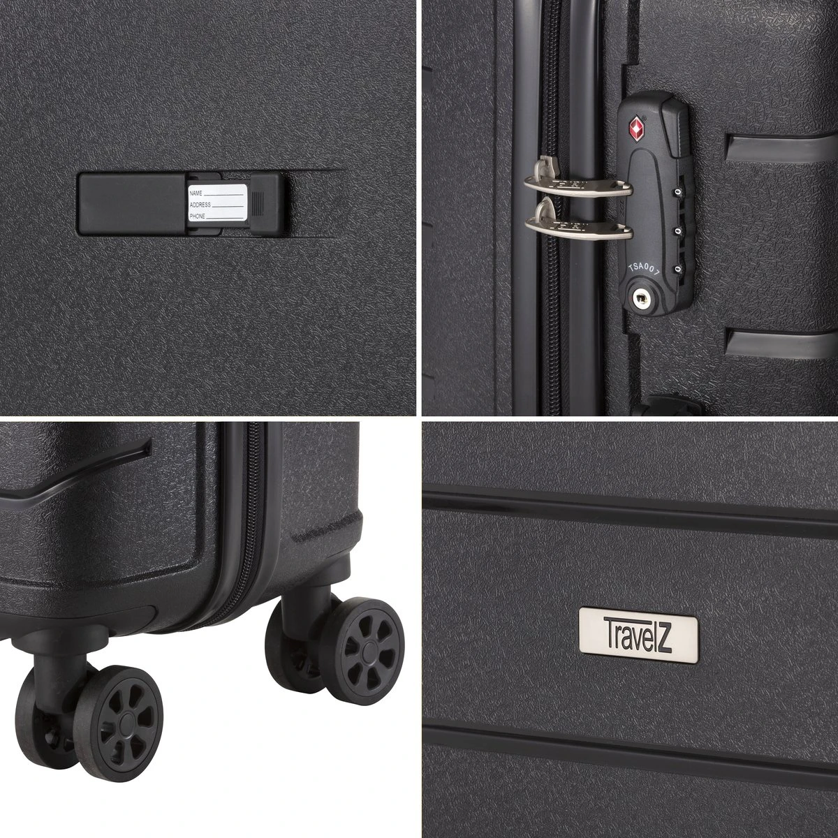 TravelZ Big Bars Kofferset - Trolleyset 3-delig Met TSA-slot - Zwart 7 TravelZ Big Bars Kofferset - Trolleyset 3-delig Met TSA-slot - Zwart - Afbeelding 5