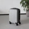Handbagage Koffer 55cm Zilver 4 Wielen Trolley Met Pin Slot