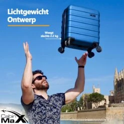 CabinMax Handbagage Koffer - Trolley 30L - Harde Reiskoffer - 45x36x20cm - Lichtgewicht - Groot Capaciteit - Aegean Blue 14 CabinMax Handbagage Koffer - Trolley 30L - Harde Reiskoffer - 45x36x20cm - Lichtgewicht - Groot Capaciteit - Aegean Blue -Goedkope Bagage Winkel 1200x1200 294