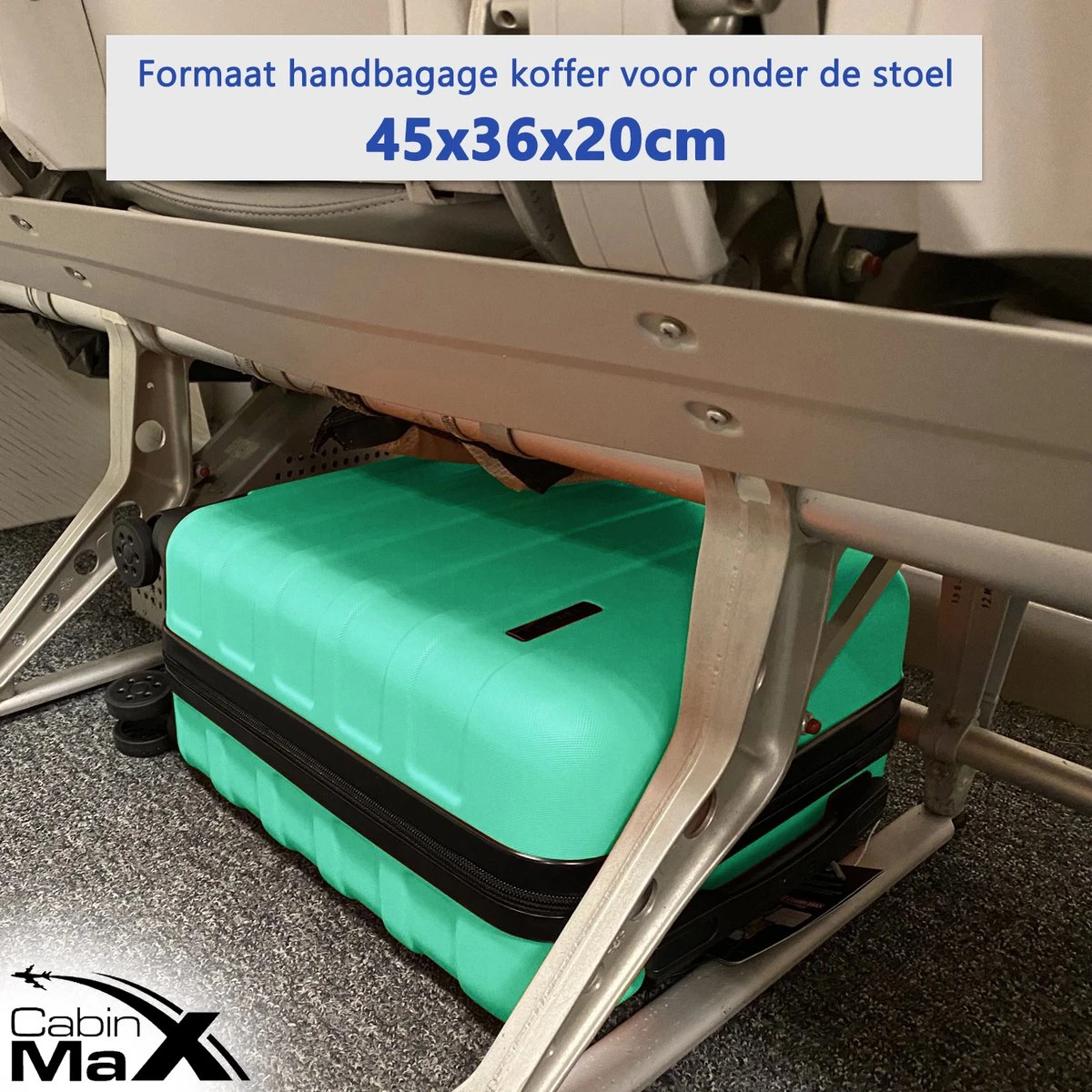 CabinMax Handbagage Koffer - Trolley 30L - Harde Reiskoffer - 45x36x20cm - Lichtgewicht - Groot Capaciteit - Mint Green 12 CabinMax Handbagage Koffer - Trolley 30L - Harde Reiskoffer - 45x36x20cm - Lichtgewicht - Groot Capaciteit - Mint Green - Afbeelding 10