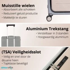 Asyam Units- Handbagage- Invouwbaar- Koffer- Koffer 38L- Spinner Wielen- TSA Slot- Lichtgewicht- Khaki -Goedkope Bagage Winkel 1200x1200 372