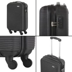TravelZ Horizon Handbagagekoffer - 54cm Handbagage Trolley Met Gevoerde Binnenkant - Zwart -Goedkope Bagage Winkel 1200x1200 529