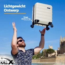 CabinMax Handbagage Koffer - Trolley 30L - Harde Reiskoffer - 45x36x20cm - Lichtgewicht - Groot Capaciteit - Wit 14 CabinMax Handbagage Koffer - Trolley 30L - Harde Reiskoffer - 45x36x20cm - Lichtgewicht - Groot Capaciteit - Wit -Goedkope Bagage Winkel 1200x1200 704