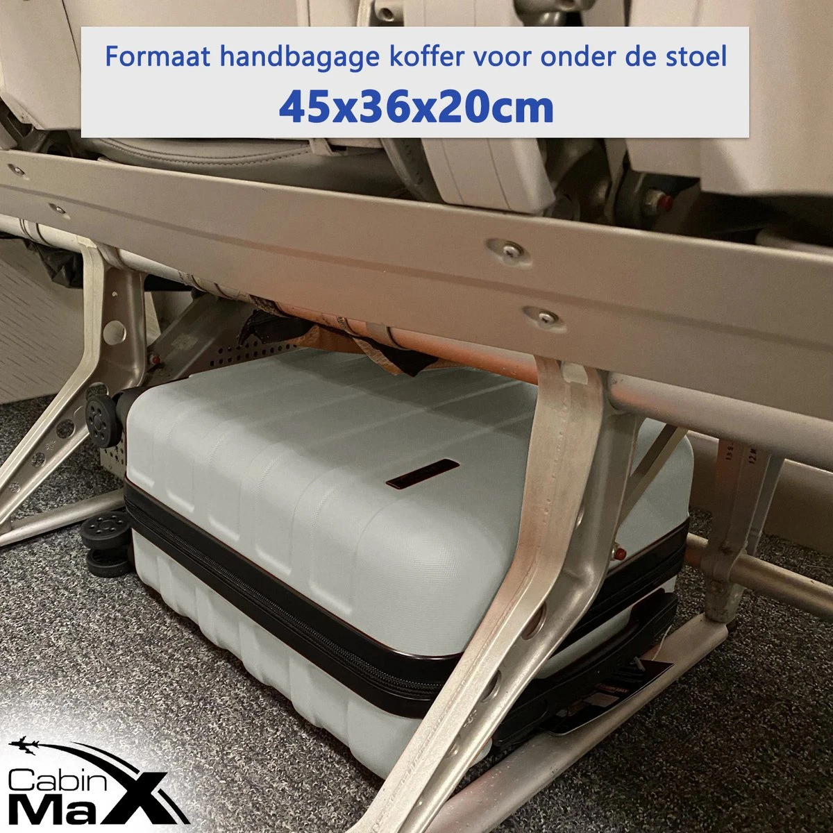 CabinMax Handbagage Koffer - Trolley 30L - Harde Reiskoffer - 45x36x20cm - Lichtgewicht - Groot Capaciteit - Wit 9 CabinMax Handbagage Koffer - Trolley 30L - Harde Reiskoffer - 45x36x20cm - Lichtgewicht - Groot Capaciteit - Wit - Afbeelding 7