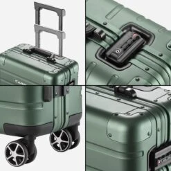CarryOn ULD Handbagage - Luxe Aluminium Trolley 55cm - Dubbel TSA Slot - Dubbele Wielen - Groen -Goedkope Bagage Winkel 1200x1200 729