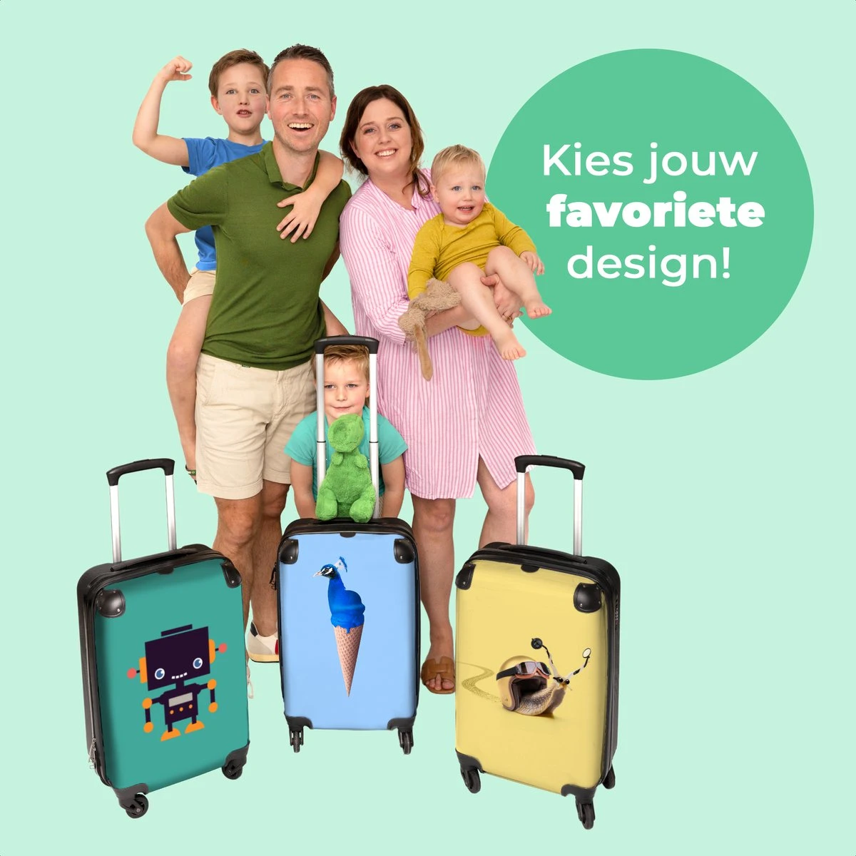 NoBoringSuitcases.com® Koffer - Reiskoffer Met Wielen - Pauw - IJshoorntjes - Blauw - IJs - Vogel - Handbagage Trolley - Past Binnen 55x40x20 Cm En 55x35x25 Cm - Fotokoffer 10 NoBoringSuitcases.com® Koffer - Reiskoffer Met Wielen - Pauw - IJshoorntjes - Blauw - IJs - Vogel - Handbagage Trolley - Past Binnen 55x40x20 Cm En 55x35x25 Cm - Fotokoffer - Afbeelding 8