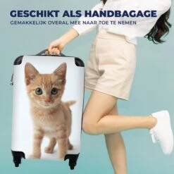 MuchoWow® Koffer - Kat - Rood - Kitten - Meisjes - Kinderen - Jongens - Kindje - Past Binnen 55x40x20 Cm En 55x35x25 Cm - Handbagage - Trolley - Fotokoffer - Cabin Size - Print -Goedkope Bagage Winkel 1200x1200 867