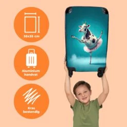 NoBoringSuitcases.com® Koffer - Koe - Ballet - Rok - Portret - Dieren - Trolley Op Wieltjes - Handbagagekoffer - Past Binnen 55x40x20 Cm En 55x35x25 Cm - Reiskoffer -Goedkope Bagage Winkel 1200x1200 884