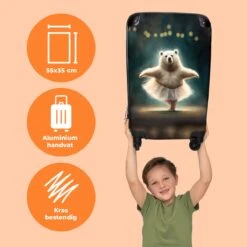 NoBoringSuitcases.com® Koffer - Beer - Rok - Ballet - Licht - Portret - Trolley Op Wieltjes - Reiskoffer - Past Binnen 55x40x20 Cm En 55x35x25 Cm - Handbagagekoffer - Fotokoffer -Goedkope Bagage Winkel 1200x1200 961