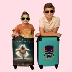NoBoringSuitcases.com® Koffer - Beer - Rok - Ballet - Licht - Portret - Trolley Op Wieltjes - Reiskoffer - Past Binnen 55x40x20 Cm En 55x35x25 Cm - Handbagagekoffer - Fotokoffer -Goedkope Bagage Winkel 1200x1200 965