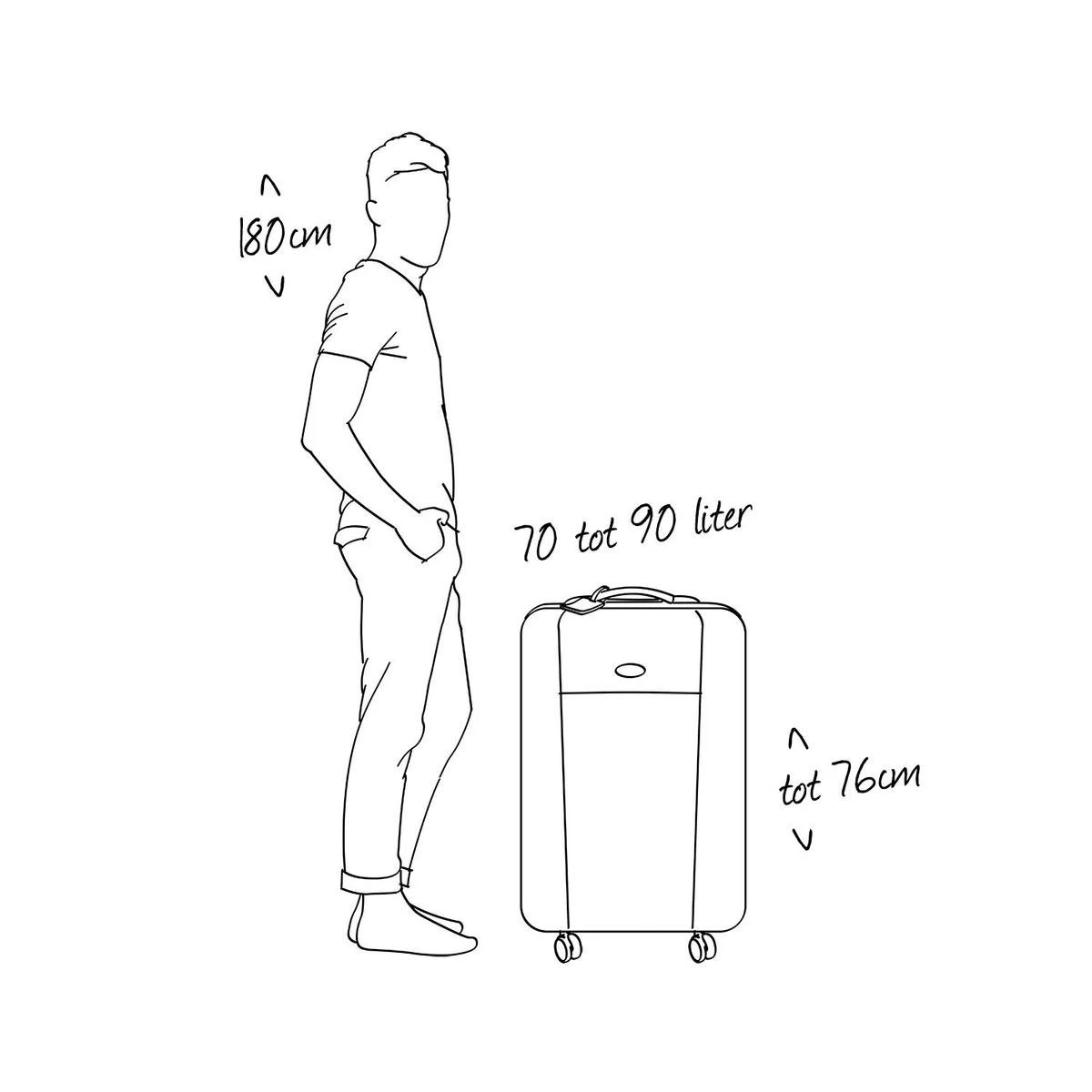 Decent Basic-Line Large Trolley 73 Cm - Donkerblauw 12 Decent Basic-Line Large Trolley 73 Cm - Donkerblauw - Afbeelding 10