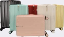 TOP AA Reis Kofferset - Trolleyset 3-delig Met TSA Slot Aluminum Frame, Kleine Cabine En Groot, ABS Luggage, (20+24+28 Inches 3 Pc Set), Roze/pink -Goedkope Bagage Winkel 1200x689