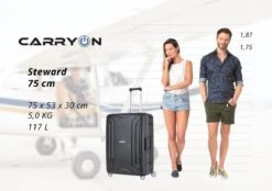 CarryOn Steward TSA Reiskoffer - 75cm Trolley Met Kliksloten - Dubbele Wielen - Zwart -Goedkope Bagage Winkel 1200x847 1
