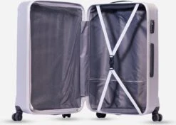 ©TROLLEYZ - Bali No.22 - Reiskoffer 69cm Met TSA Slot - Dubbele Wielen - 360° Spinners - 100% ABS - Reiskoffer In Metallic Grey -Goedkope Bagage Winkel 1200x857