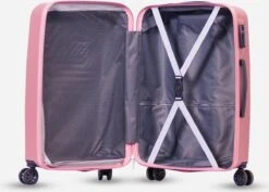 ©TROLLEYZ - Ibiza No.3 - Reiskoffer 78cm Met TSA Slot - Dubbele Wielen - 360° Spinners - 100% ABS - Reiskoffer In Cosmopolitan Pink -Goedkope Bagage Winkel 1200x862