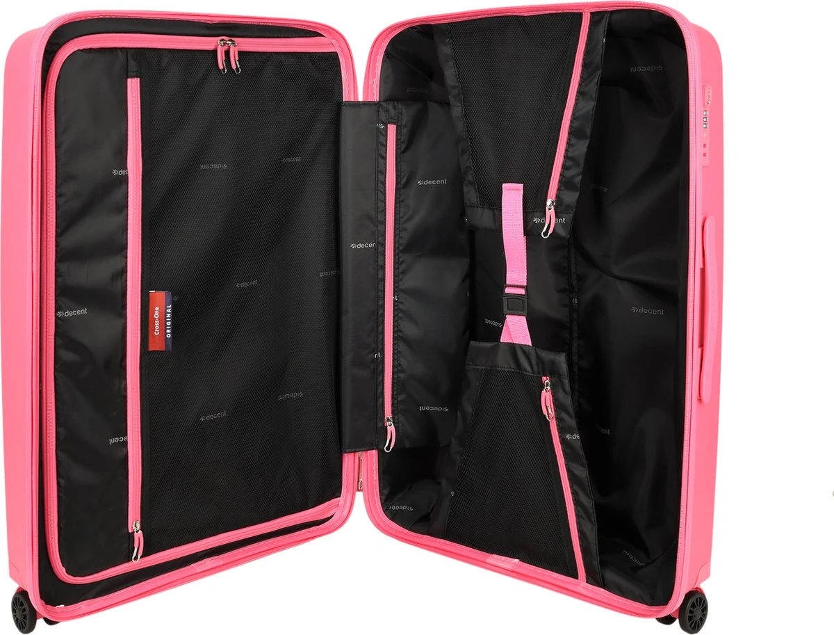 Decent CROSS-ONE PP Trolley 76 Cm - 94 Liter - TSA Slot - Pink 6 Decent CROSS-ONE PP Trolley 76 Cm - 94 Liter - TSA Slot - Pink - Afbeelding 4