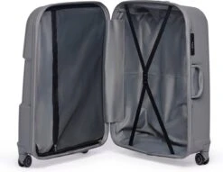 ©TROLLEYZ - Venice No.10 - Trolley - 55cm Met TSA Slot - Dubbele Wielen - 360° Spinners - 100% Polypropyleen - Handbagage Koffer In Silver Stone -Goedkope Bagage Winkel 1200x928