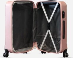 ©TROLLEYZ - Bali No.22 - Reiskoffer 69cm Met TSA Slot - Dubbele Wielen - 360° Spinners - 100% ABS - Reiskoffer In Cosmopolitan Pink -Goedkope Bagage Winkel 1200x955 1