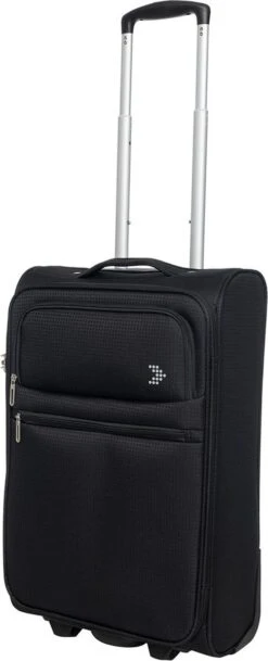 Travelbags Handbagage Zachte Koffer / Trolley / Reiskoffer - The Base - 55 Cm - Zwart -Goedkope Bagage Winkel 487x1200