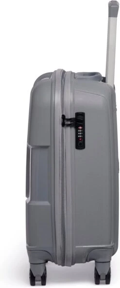 ©TROLLEYZ - Venice No.10 - Trolley - 55cm Met TSA Slot - Dubbele Wielen - 360° Spinners - 100% Polypropyleen - Handbagage Koffer In Silver Stone -Goedkope Bagage Winkel 502x1200