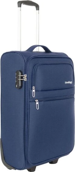 Travelbags Handbagage Zachte Koffer / Trolley / Reiskoffer - The Base - 55 Cm - Blauw -Goedkope Bagage Winkel 526x1200 3