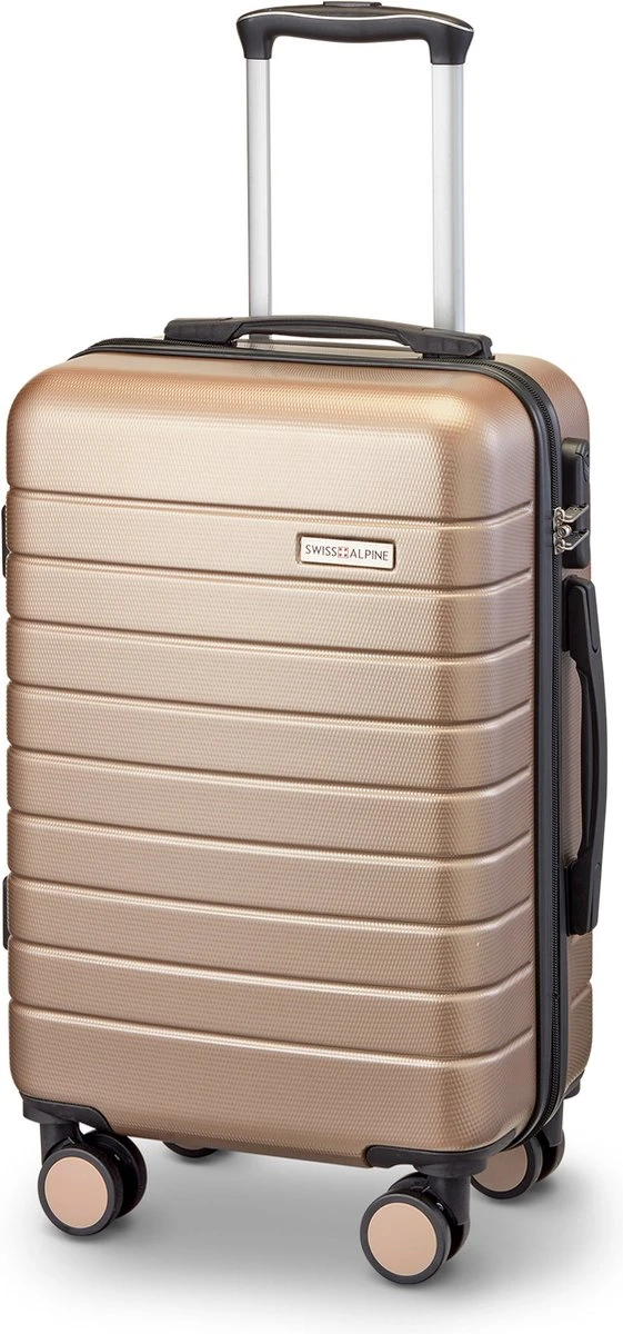 Swiss Alpine 2.0 - Handbagage Koffer - 55x35x20 Cm - 4 Wielen - Goud - Brons 3 Swiss Alpine 2.0 - Handbagage Koffer - 55x35x20 Cm - 4 Wielen - Goud - Brons