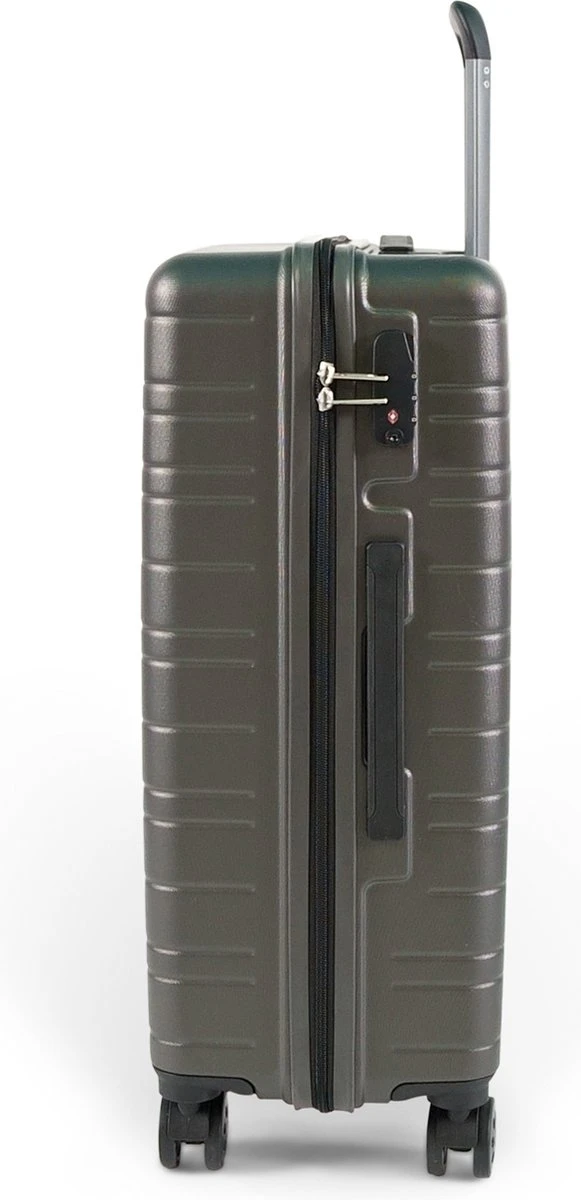 ©TROLLEYZ - Amsterdam No.9 - Reiskoffer 69cm Met TSA Slot - Dubbele Wielen - 360° Spinners - 100% ABS - Reiskoffer In Cloudy Grey 4 ©TROLLEYZ - Amsterdam No.9 - Reiskoffer 69cm Met TSA Slot - Dubbele Wielen - 360° Spinners - 100% ABS - Reiskoffer In Cloudy Grey - Afbeelding 2