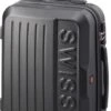Swiss - Lausanne Handbagage Koffer 55x40x25 Cm - 4 Wielen - TSA-cijferslot - Zwart -Goedkope Bagage Winkel 582x1200