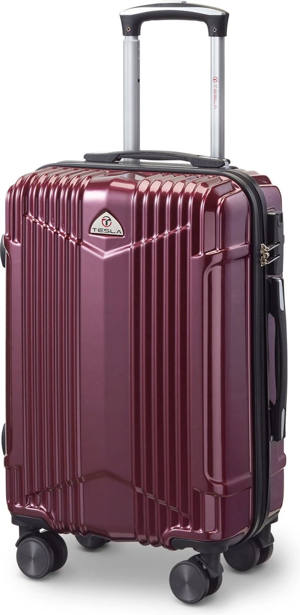 Tesla PC - Handbagage Koffer - 55x35x20 Cm - 4 Wielen - Rood 3 Tesla PC - Handbagage Koffer - 55x35x20 Cm - 4 Wielen - Rood