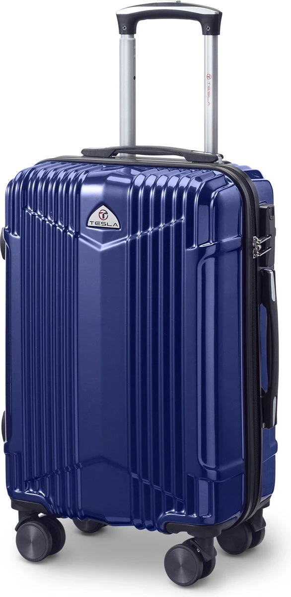 Tesla PC - Handbagage Koffer - 55x35x20 Cm - 4 Wielen - Blauw 3 Tesla PC - Handbagage Koffer - 55x35x20 Cm - 4 Wielen - Blauw