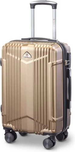 Tesla PC - Handbagage Koffer - 55x35x20 Cm - 4 Wielen - Goud