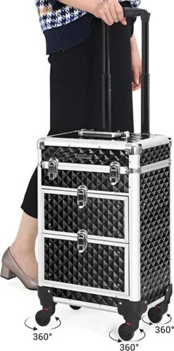 Cosmetic Case Trolley - Professionele Make-up Case - Kapperskoffer Met 4 Uitneembare Wielen -Goedkope Bagage Winkel 595x1200 3