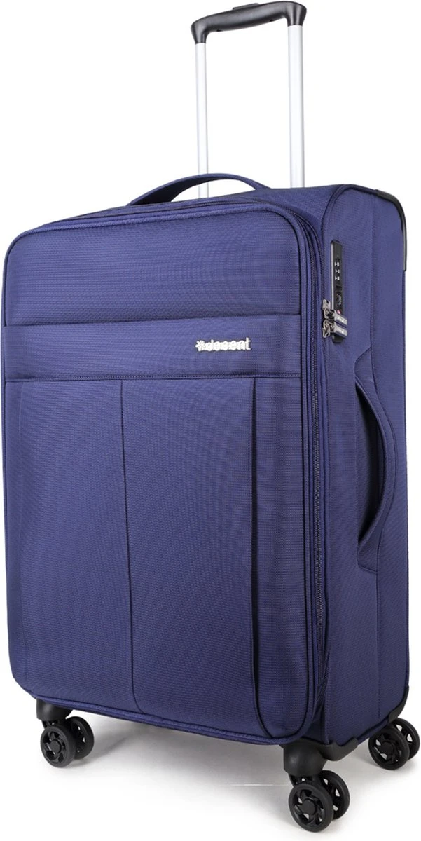 Decent D-Upright Medium Koffer - 66 Cm Expandable - TSA Slot - Donkerblauw 4 Decent D-Upright Medium Koffer - 66 Cm Expandable - TSA Slot - Donkerblauw - Afbeelding 2
