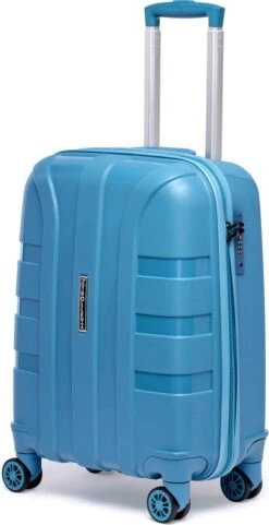 ©TROLLEYZ - Paris No.5 - Trolley - 55cm Met TSA Slot - Dubbele Wielen - 360° Spinners - 100% Polypropyleen - Handbagage Koffer In Ice Blue -Goedkope Bagage Winkel 616x1200 15