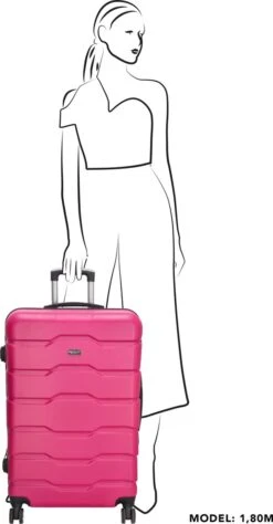 Beagles Originals Comfy Travel Grote Koffer - 74 Cm - Fuchsia -Goedkope Bagage Winkel 625x1200 6