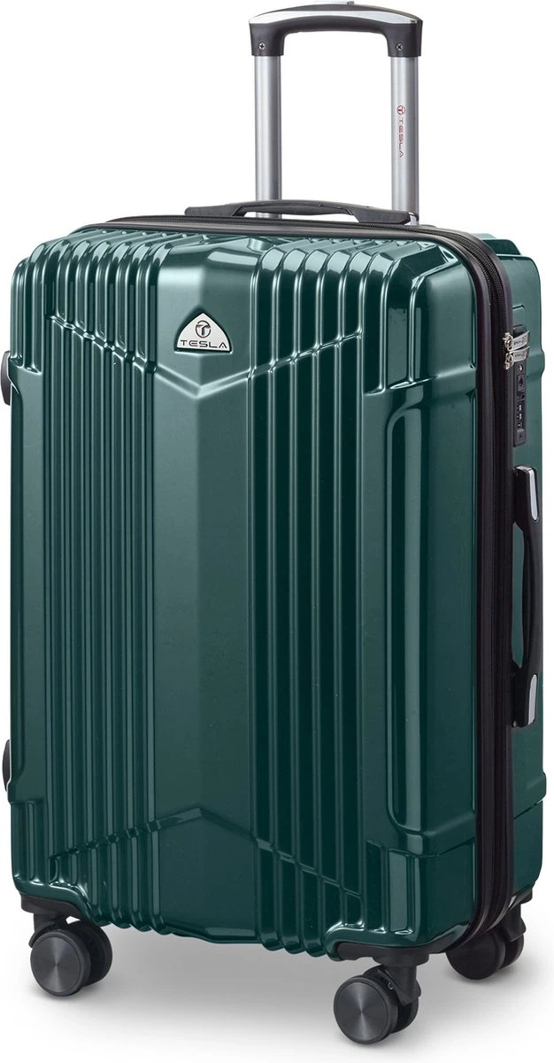 Tesla PC - Reiskoffer - 65 Cm - 4 Wielen - Groen 3 Tesla PC - Reiskoffer - 65 Cm - 4 Wielen - Groen