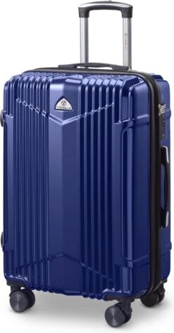 Tesla PC - Reiskoffer - 65 Cm - 4 Wielen - Blauw