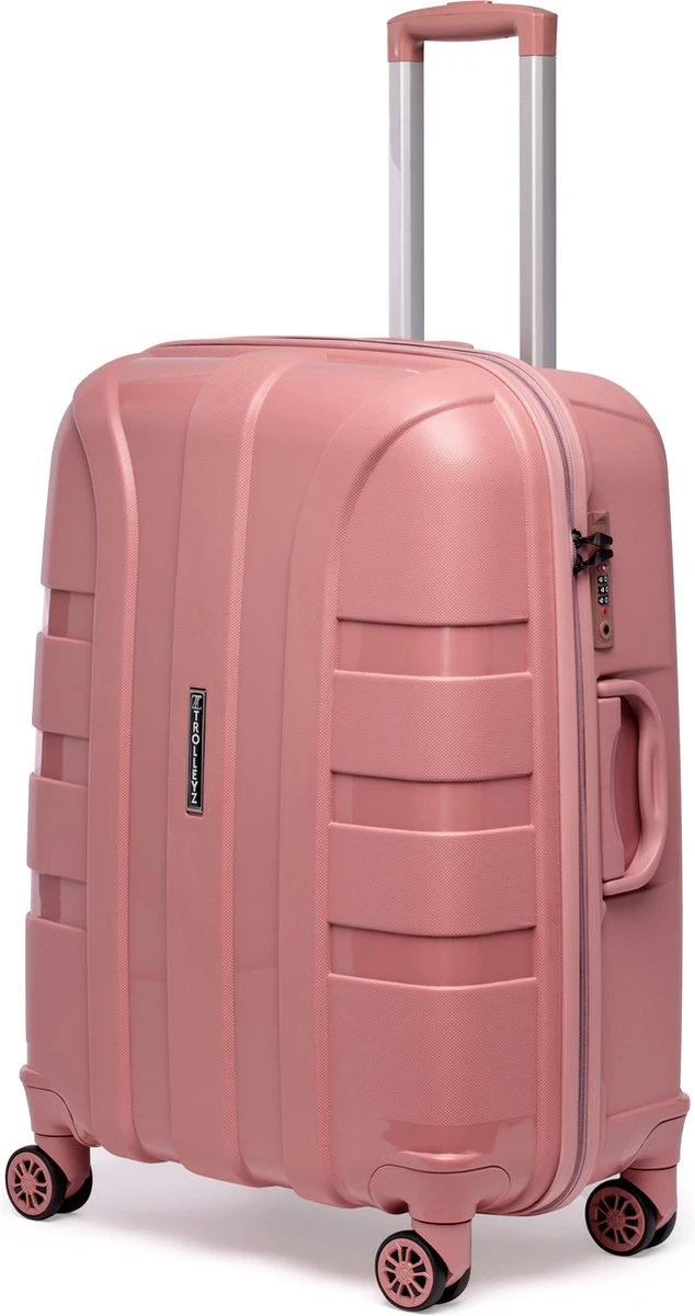 ©TROLLEYZ - Paris No.5 - Reiskoffer - 69cm Met TSA Slot - Dubbele Wielen - 360° Spinners - 100% Polypropyleen - Reiskoffer In Rose Blush 13 ©TROLLEYZ - Paris No.5 - Reiskoffer - 69cm Met TSA Slot - Dubbele Wielen - 360° Spinners - 100% Polypropyleen - Reiskoffer In Rose Blush - Afbeelding 11
