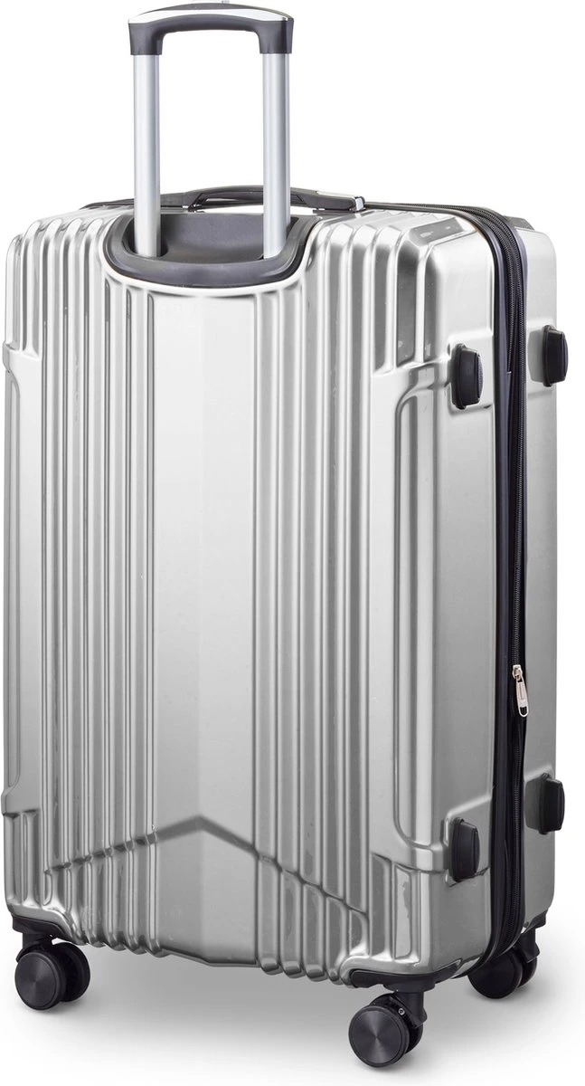 Tesla PC - Reiskoffer - 75 Cm - 4 Wielen - Zilver 4 Tesla PC - Reiskoffer - 75 Cm - 4 Wielen - Zilver - Afbeelding 2