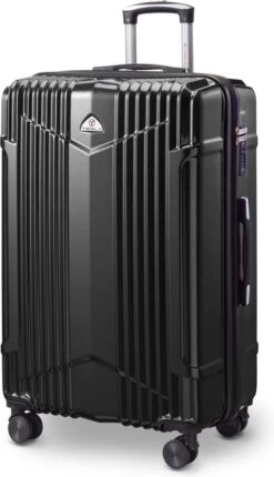 Tesla PC - Reiskoffer - 75 Cm - 4 Wielen - Zwart