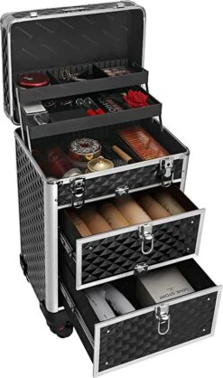 Cosmetic Case Trolley - Professionele Make-up Case - Kapperskoffer Met 4 Uitneembare Wielen -Goedkope Bagage Winkel 709x1200 7