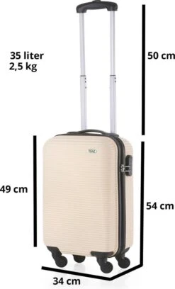 TravelZ Horizon Handbagagekoffer - 54cm Handbagage Trolley Met Gevoerde Binnenkant - Champagne 17 TravelZ Horizon Handbagagekoffer - 54cm Handbagage Trolley Met Gevoerde Binnenkant - Champagne -Goedkope Bagage Winkel 726x1200 1