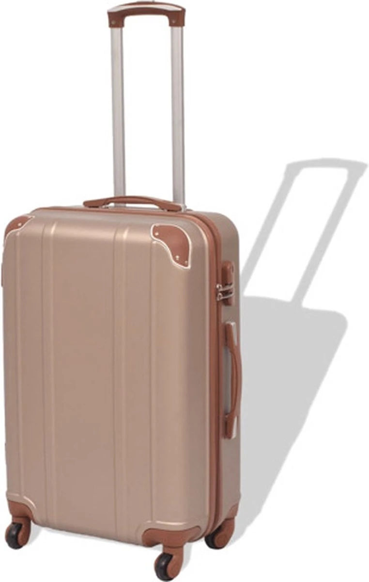 VidaXL Harde Rolkoffer Set Champagnekleurig 4-dlg 5 VidaXL Harde Rolkoffer Set Champagnekleurig 4-dlg - Afbeelding 3