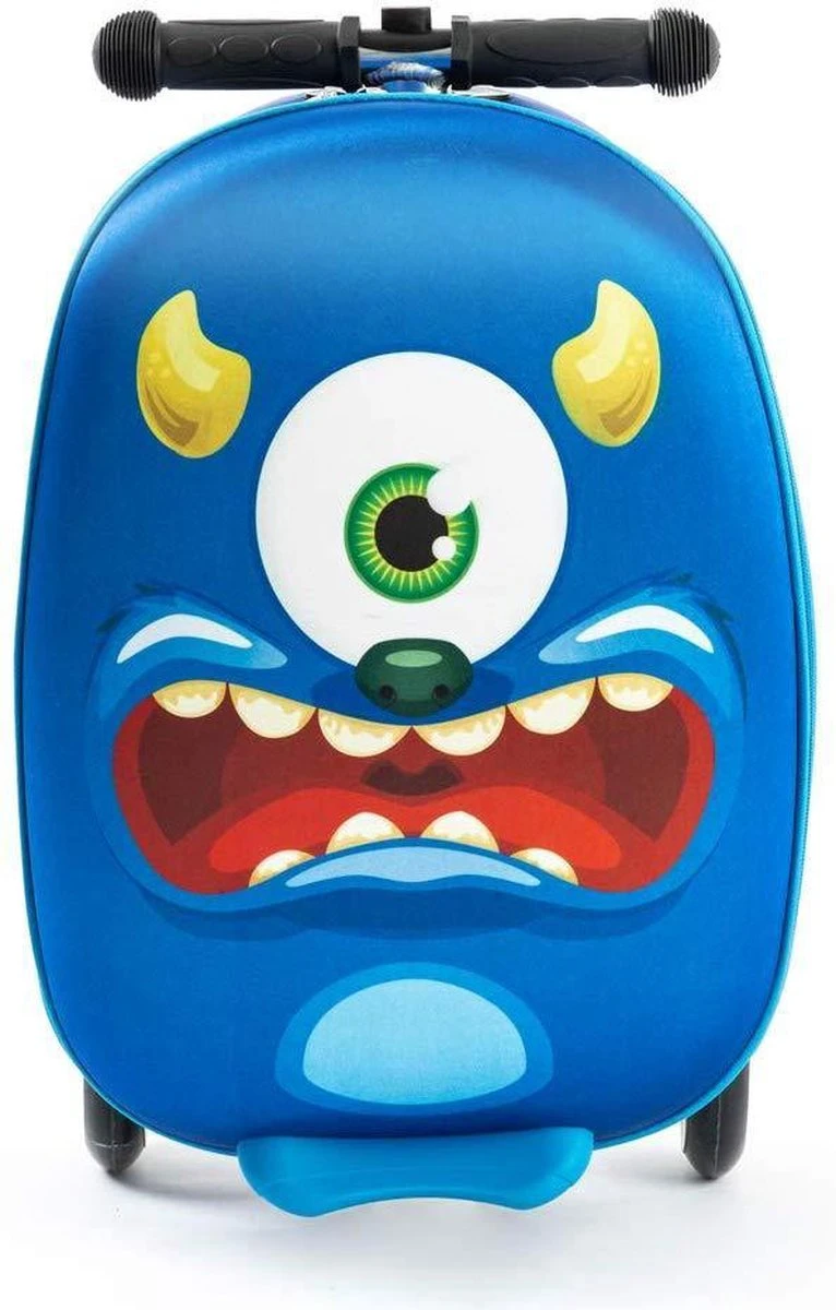 Jongens Koffer Hand Bagage Koffer En Step In 1 - Blauw - 21 Liter - 40x20x25 Cm Incl. Nekkussen Vliegtuig 5 Jongens Koffer Hand Bagage Koffer En Step In 1 - Blauw - 21 Liter - 40x20x25 Cm Incl. Nekkussen Vliegtuig - Afbeelding 3