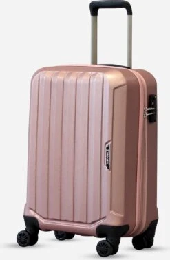 ©TROLLEYZ - Bali No.22 - Trolley 55cm Met TSA Slot - Dubbele Wielen - 360° Spinners - 100% ABS - Handbagage Koffer In Cosmopolitan Pink