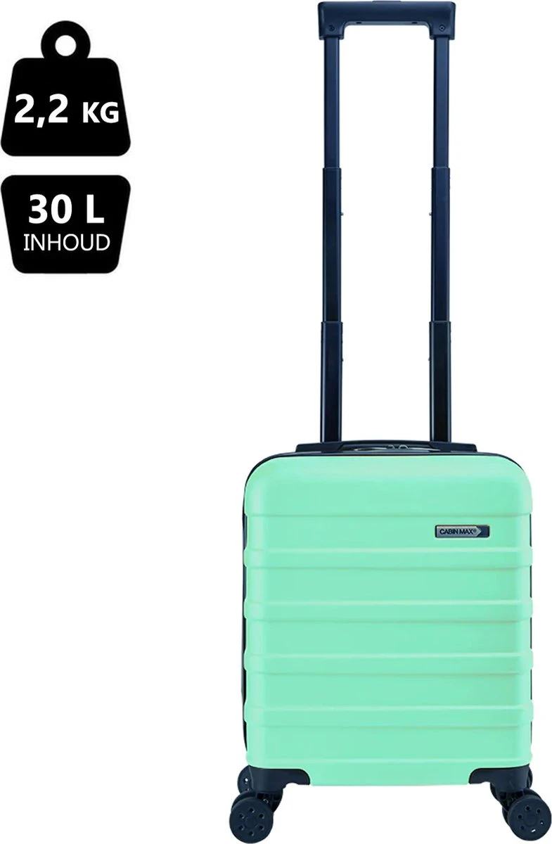 CabinMax Handbagage Koffer - Trolley 30L - Harde Reiskoffer - 45x36x20cm - Lichtgewicht - Groot Capaciteit - Mint Green 9 CabinMax Handbagage Koffer - Trolley 30L - Harde Reiskoffer - 45x36x20cm - Lichtgewicht - Groot Capaciteit - Mint Green - Afbeelding 7
