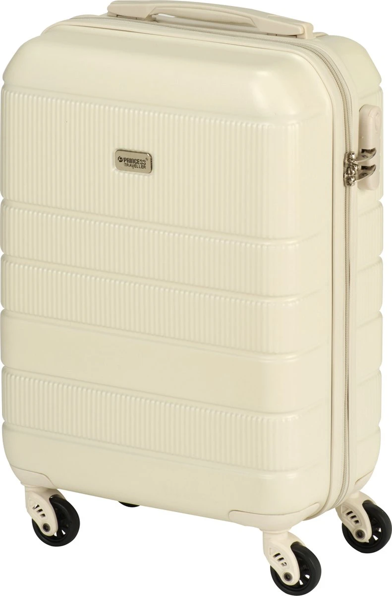 Princess Traveller Florence - Handbagagekoffer Met Strap - Crème - S - 55cm 4 Princess Traveller Florence - Handbagagekoffer Met Strap - Crème - S - 55cm - Afbeelding 2